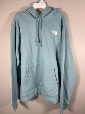 The North Face Evolution Box Logo Pullover Hoodie Light Blue Womens XXL SEE PICS